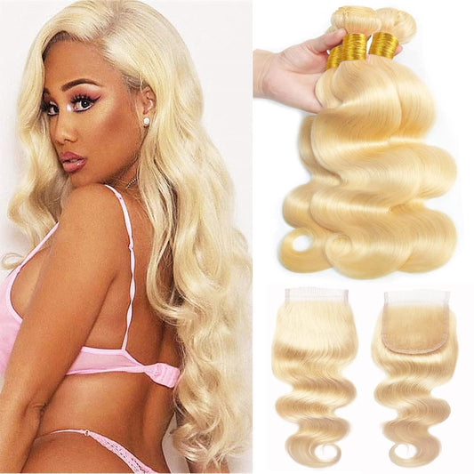 blonde bundles with closure